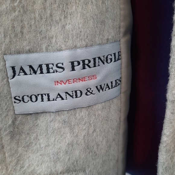Vintage James Pringle Inverness Wool & Mohair Jacket Wool Scarf Size 14 Women's - Picture 6 of 9